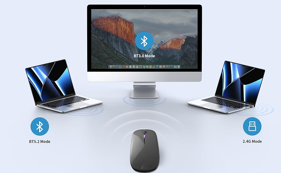 Dual Mode Wireless Bluetooth Mouse