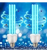 Qualirey 2 Pack UV Germicidal Light Bulb with Ozone, 25 Watt Replacement UVC Lamp E26 E27 110V, U...
