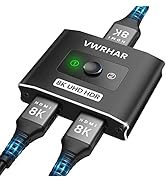 HDMI 2.1 Switch 8K HDMI Switcher, 4K 120hz HDR Aluminum Bi-Directional Switch Splitter 2 in 1 Out...