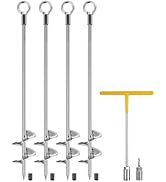 hannger 4 Pcs 30" Heavy Duty Ground Anchors Shed Anchor Kit, Fully Welded Solid Steel Mobile Home...