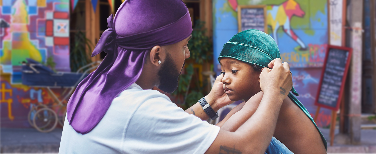 Velvet purple durag &amp;amp; green durag