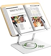 EAXBUX Book Tablet Stand for Reading Hands Free,360° rotatable Book Holder Cookbook Stand,Height ...