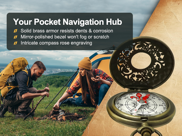 Antique Brass Compass