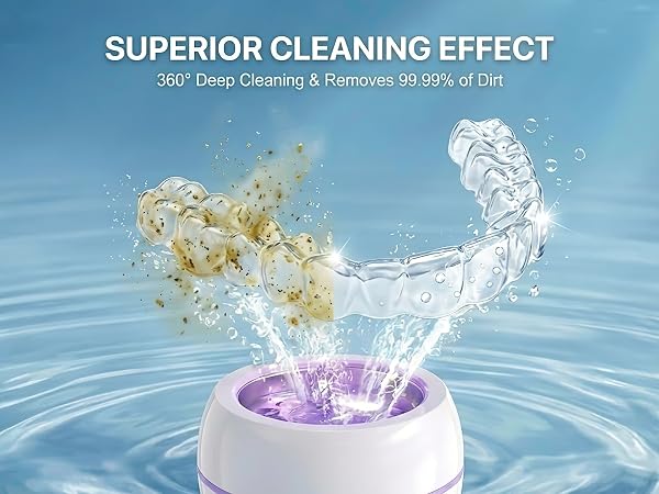 ultrasonic retainer cleaner denture cleaner dental pod night guard toothbrush sanitizer dentures