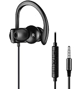 C G CHANGEEK Single Earbud, One Ear Sport Earphone with Hook, Mono Headphone with Mic and in-line...