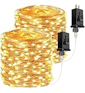 2Pack Each 66Ft 200 LED Fairy Lights Plug in, Waterproof String Lights Outdoor &amp; Indoor, LED Stri...