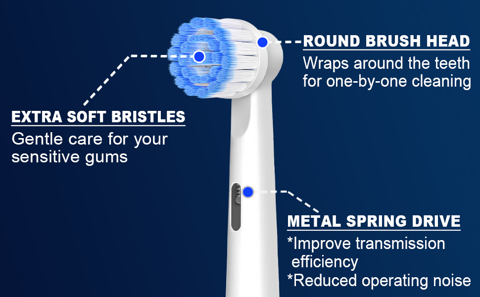 Replacement head for electric toothbrush with super soft bristles