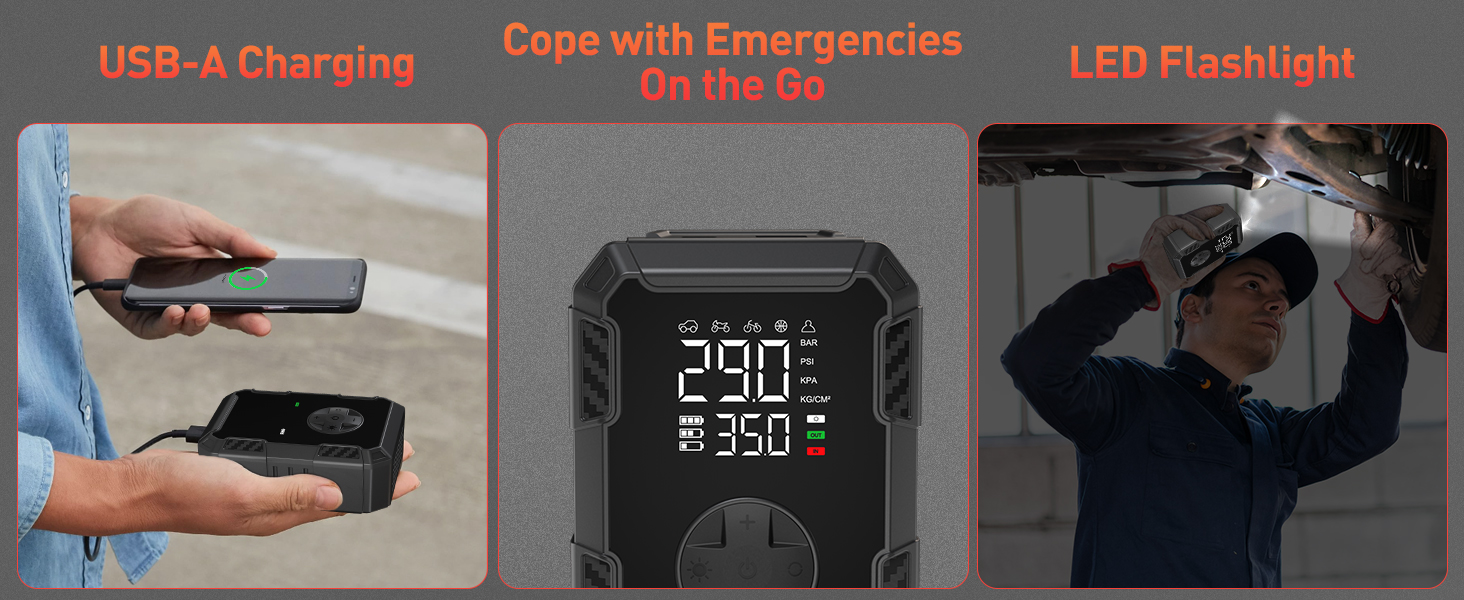 tire inflator portable air compressor car pump