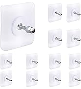 AIERSA 13 Pack Wall Hooks for Hanging,Screw Free Sticker for Mount Wall Shelf, 2 in 1 Reusable Ad...