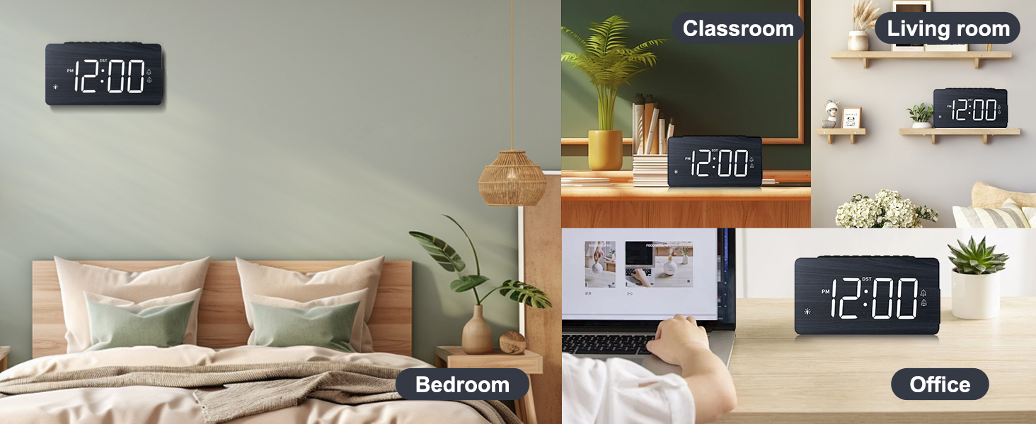Wooden Digital Alarm Clock