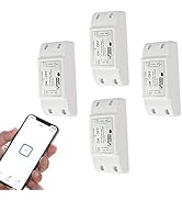 Bkiyougo 10A Wireless Smart Switch, Wi-Fi Light Switch Compatible with Alexa &amp; Google Home &amp; Smar...