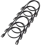 ELIATER 6 Pack SATA Cable, Straight SATA III 6Gbps HDD SDD Data Cable with Locking Latch for SATA...