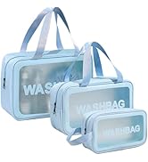DAPOWER Travel Toiletry Bag for Women and Men, Matte Translucent Shower Bag with Handy Handle, Ma...