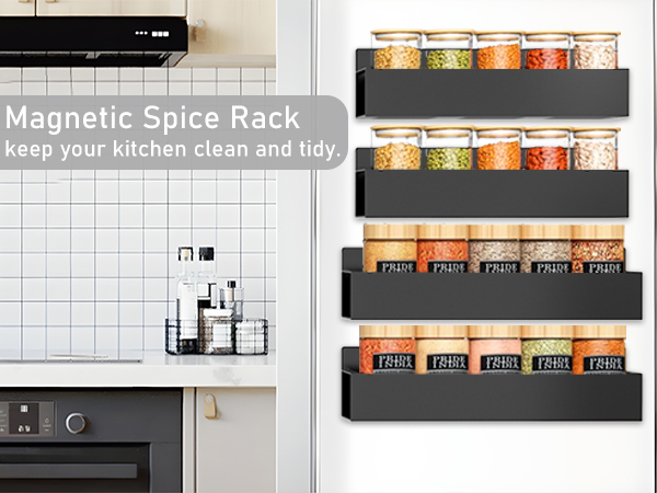 Magnetic Spice Rack Organizer for Fridge