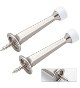 HOME MASTER HARDWARE 3" Heavy Duty Solid Door Stop, 2 Pack, Satin Nickel | Wall Mounted Design, S...