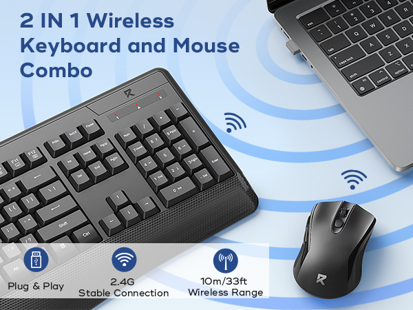 2 in 1 Wireless Keyboard and mouse combo