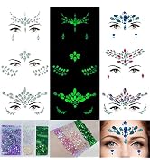 DECOYARDOO Face Gems 6 Sheets Self-adhesive Face Jewels, 30g Chunky Glitter