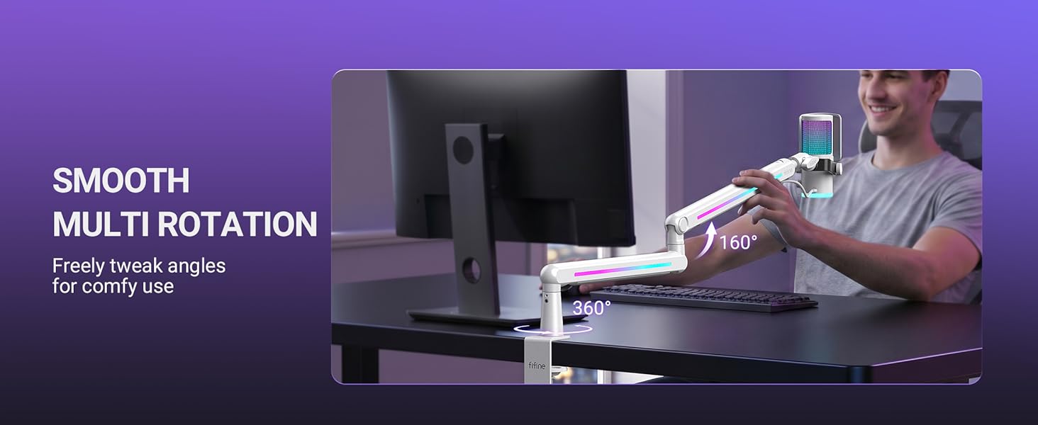 adjustable rgb mic boom