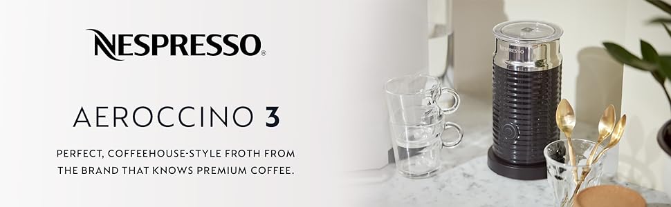 Nespresso Aero3 Frother Milk Coffee Espresso Aeroccino Latte Cappuccino Vertuo Nespresso Original