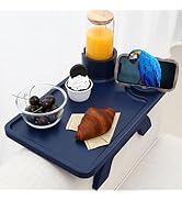 Nnewvante Couch Cup Holder,3 in 1 Large 15.36"x9.85" Bamboo Sofa Arm Clip on Tray Table with 360°...