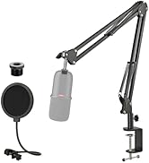 Rigych HyperX Boom Arm Mic Stand with Pop Filter, Adjustable Mic Boom Arm Stand with Upgrade Desk...