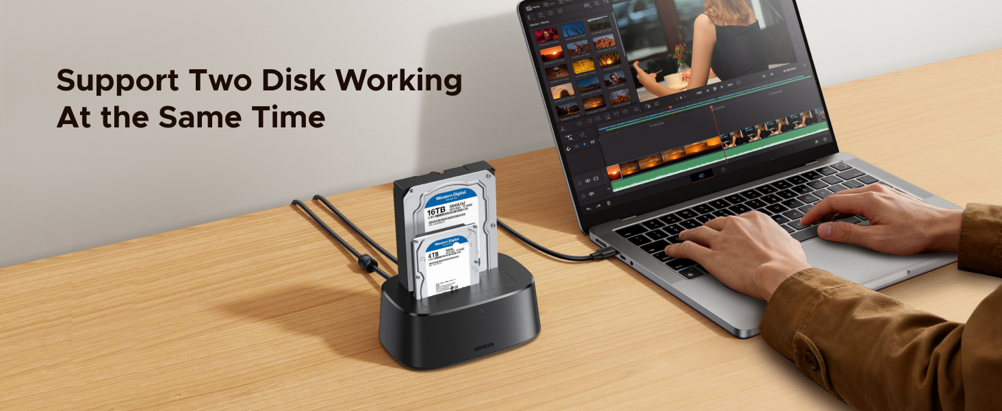 UGREEN USB 3.0 to SATA Dual-Bay HDD Hard Drive Docking Station for 2.5” &amp;amp; 3.5” SATA HDD