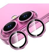 YWXTW for iPhone 16/iPhone 16 Plus Camera Lens Protector, Individual Anti Scratch Metal Ring Temp...
