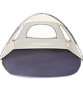 WhiteFang Beach Tent Anti-UV Portable Sun Shade Shelter for 3 Person, Extendable Floor with 3 Ven...
