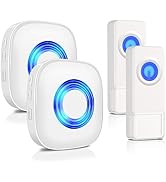 Wireless Doorbell with 2 Receivers 2 Buttons - PHYSEN Waterproof Doorbell Chime Kits, Operating a...