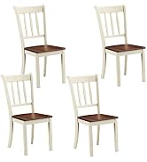 Giantex Wood Dining Chairs Set of 4, Armless Kitchen Chairs w/Solid Rubber Wood Frame, Easy to As...
