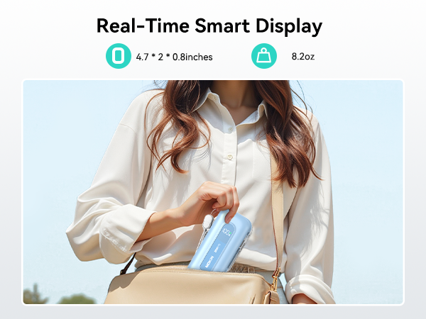  Portable Power Bank with Retractable USB C Cables