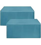 HolidayIdeas Fitted Table Covers for 6 Foot Tables - 72 x 30 Inch - 2 Pack Rectangle Teal Table C...