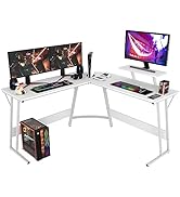 RROCOSIA L Shaped Desk Corner Gaming Desk Computer Desk with Large Desktop Studying and Working a...