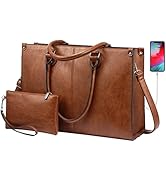 LOVEVOOK Laptop Bag for Women, 15.6 inch Laptop Tote Work Bags with USB Charging Port, Vintage Le...