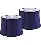 GOSO Large Drum Lamp Shade Blue Faux Silk Lamp Shades-Square Foldable Lampshades for Floor Lamps ...