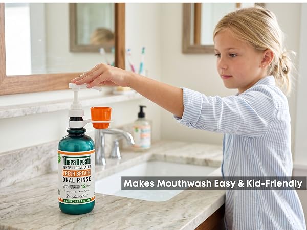Mouthwash Dispenser Pump with Cup Holder Set