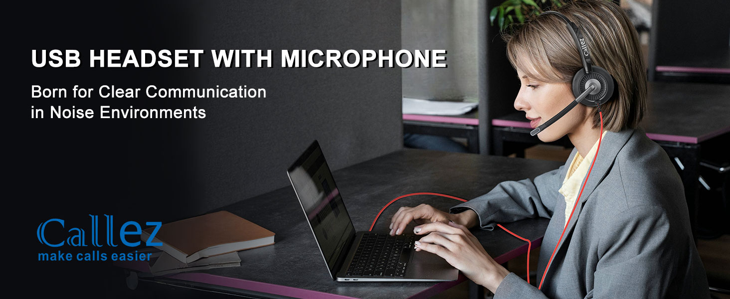 USB HEADSET WITH MICROPHONE FOR PC