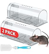 LULUCATCH Humane Mouse Traps 2 Pack, Live Mouse Traps, Catch Release Mouse Traps Indoor for Home,...