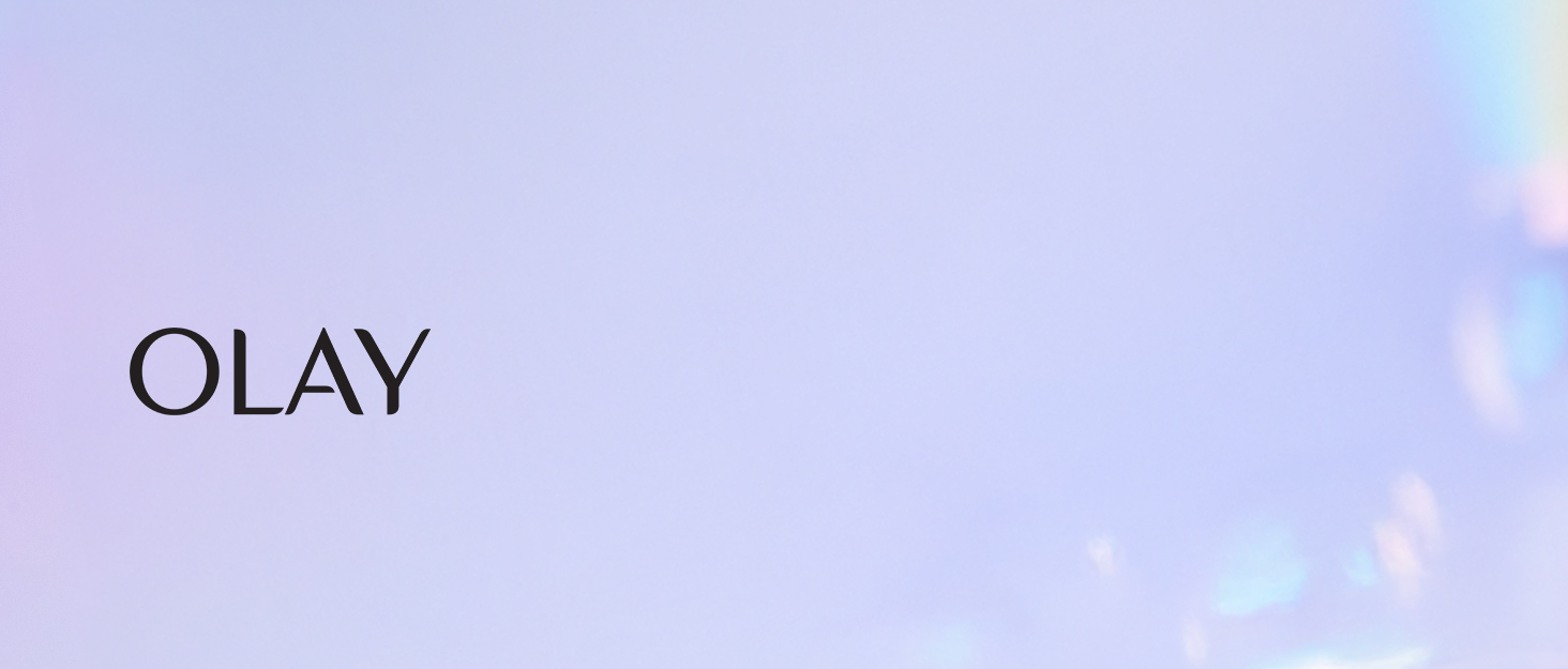 Olay text written on purple background