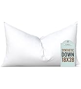 Pillowflex Synthetic Down Pillow Insert - 18x28 Down Alternative Pillow, Ultra Soft, Large Rectan...