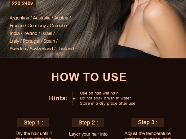 Travel Hair Dryer Brush Instruction
