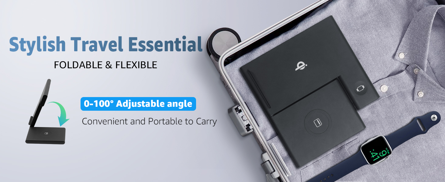 3 in 1 Foldable Charging Station PORTABLE FOLDABLE DESIGN