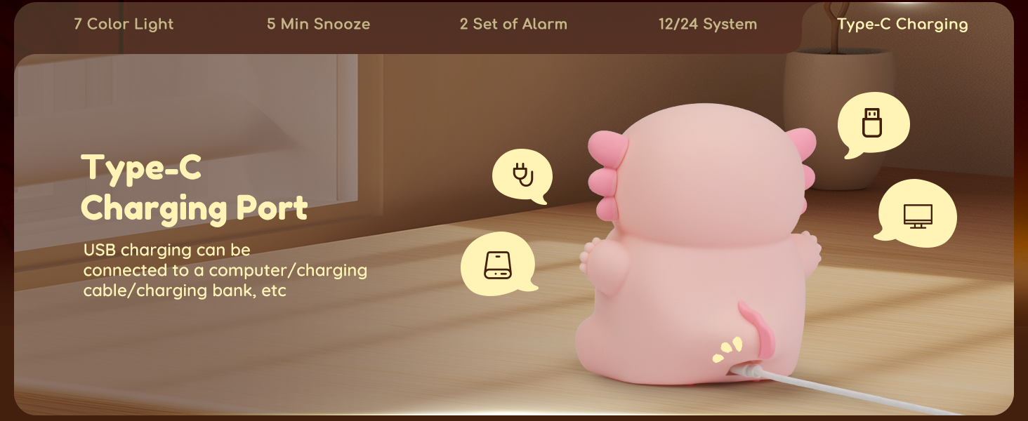 cute axolotl night light