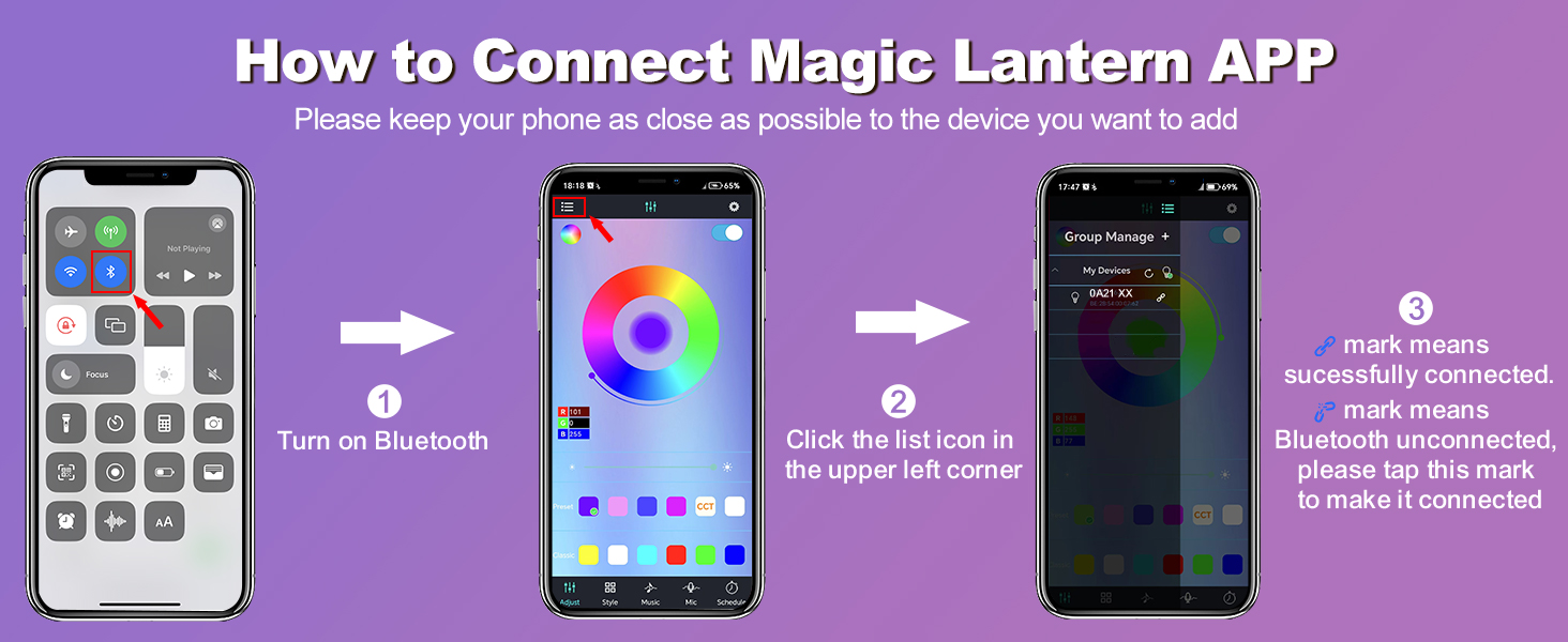 How to Connect Bluetooth Magic Latern APP