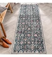 Lahome Moroccan Runner Rugs for Entryway Indoor, 2x6 Black Hallway Runner Non-Skid Oriental Rug, ...