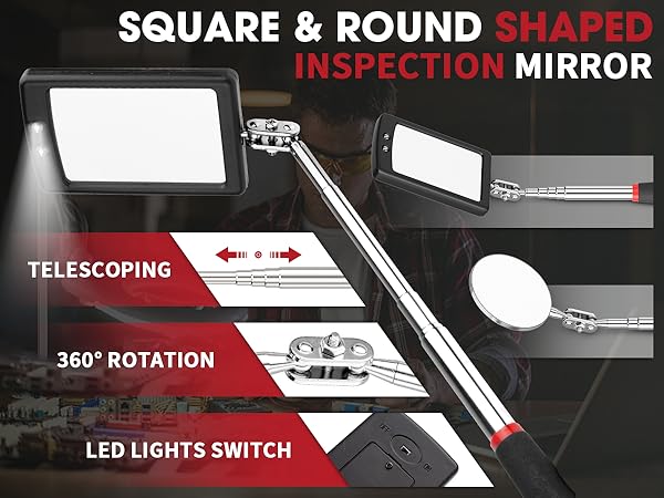 inspection mirror magnetic pickup tool telescoping magnetic pickup tool magnet stick