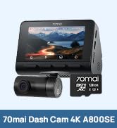 70mai 4K Dash Cam Front and Rear with STARVIS