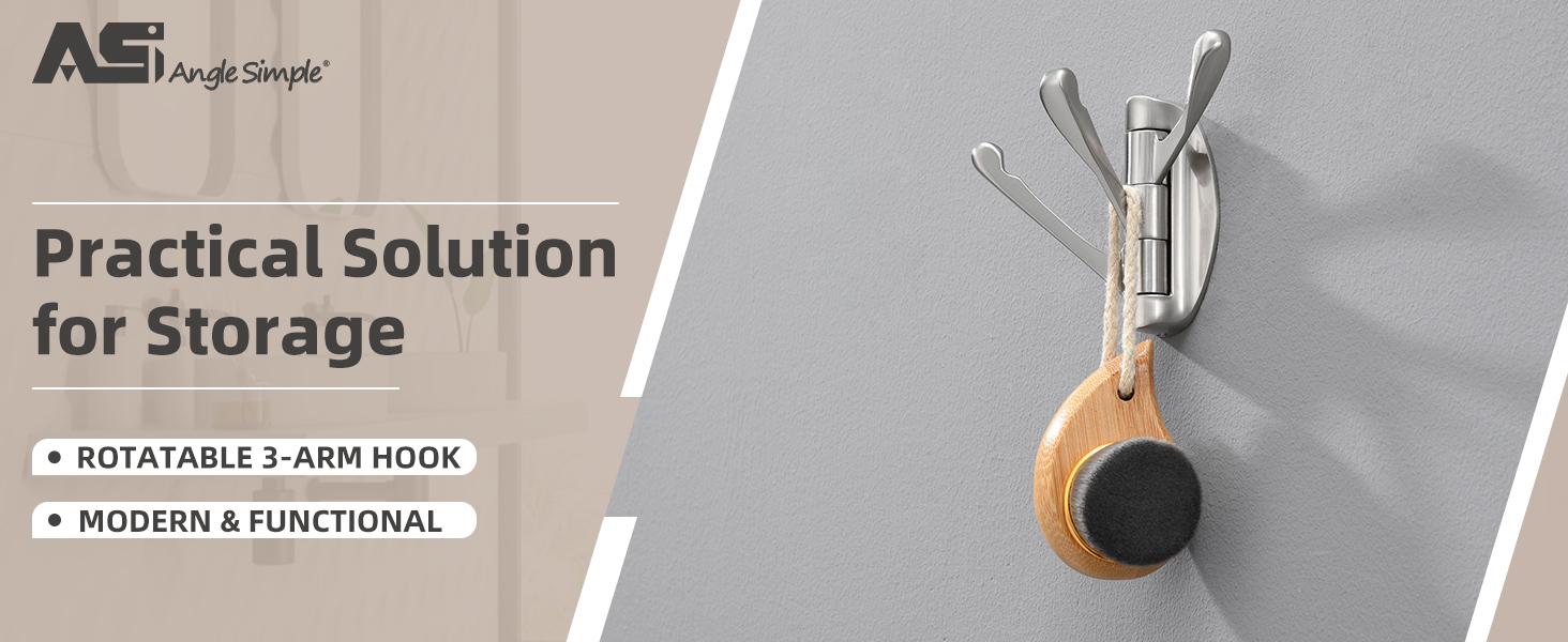 swivel towel hook in brushed nickel