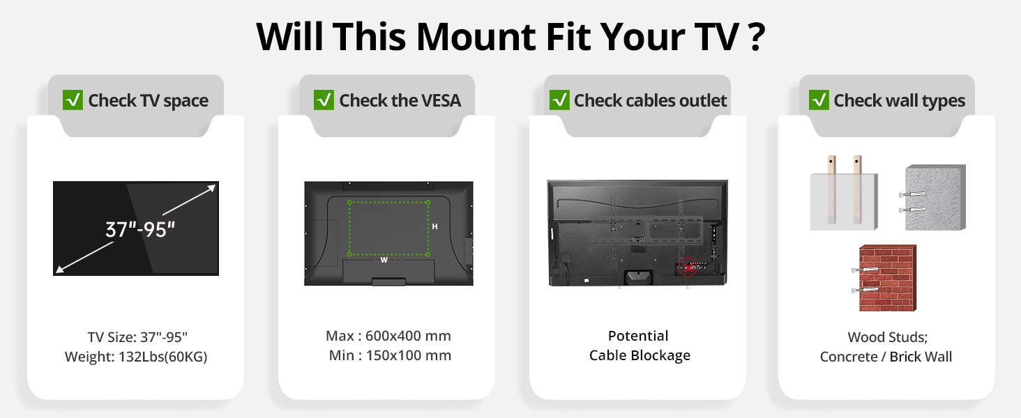 tv wall mount 50 inch+