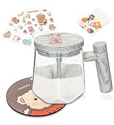 Self Stirring Mug With Lid, Self Mixing Cup, Electric High Speed Blender Mug, 400ml High Borosili...